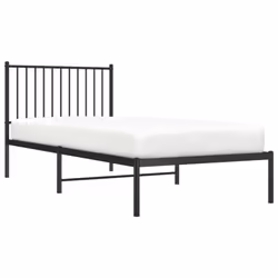 vidaXL Metal Bed Frame with Headboard Bedroom Metal Platform Bed Base Bedstead - with headboard, 90 x 200 cm - Additional view 5