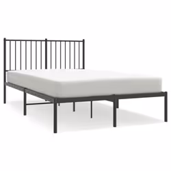 vidaXL Metal Bed Frame with Headboard Bedroom Metal Platform Bed Base Bedstead - 120 x 190 cm, with headboard