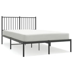 vidaXL Metal Bed Frame with Headboard Bedroom Metal Platform Bed Base Bedstead - 120 x 190 cm, with headboard