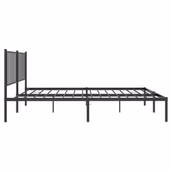 vidaXL Metal Bed Frame with Headboard Bedroom Metal Platform Bed Base Bedstead - 120 x 190 cm, with headboard