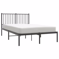 vidaXL Metal Bed Frame with Headboard Bedroom Metal Platform Bed Base Bedstead - 120 x 190 cm, with headboard - Additional view 4