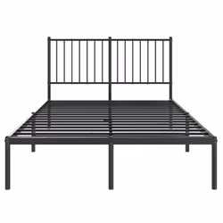 vidaXL Metal Bed Frame with Headboard Bedroom Metal Platform Bed Base Bedstead - 120 x 190 cm, with headboard - Additional view 6