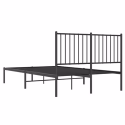 vidaXL Metal Bed Frame with Headboard Bedroom Metal Platform Bed Base Bedstead - 120 x 190 cm, with headboard - Additional view 7