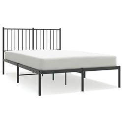 vidaXL Metal Bed Frame with Headboard Bedroom Metal Platform Bed Base Bedstead - 120 x 200 cm, with headboard