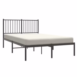 vidaXL Metal Bed Frame with Headboard Bedroom Metal Platform Bed Base Bedstead - 120 x 200 cm, with headboard