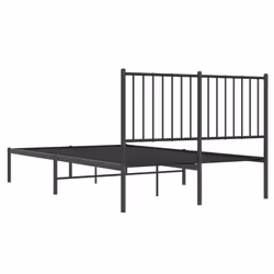 vidaXL Metal Bed Frame with Headboard Bedroom Metal Platform Bed Base Bedstead - 120 x 200 cm, with headboard - Additional view 6