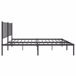 vidaXL Metal Bed Frame with Headboard Bedroom Metal Platform Bed Base Bedstead - 135 x 190 cm, with headboard - Additional view 6