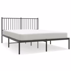 vidaXL Metal Bed Frame with Headboard Bedroom Metal Platform Bed Base Bedstead - with headboard, 140 x 190 cm - Additional view 3