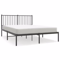 vidaXL Metal Bed Frame with Headboard Bedroom Metal Platform Bed Base Bedstead - 140 x 200 cm, with headboard