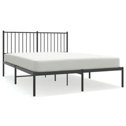 vidaXL Metal Bed Frame with Headboard Bedroom Metal Platform Bed Base Bedstead - 140 x 200 cm, with headboard