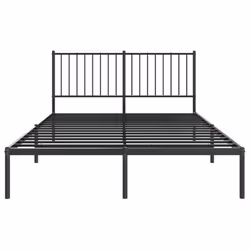 vidaXL Metal Bed Frame with Headboard Bedroom Metal Platform Bed Base Bedstead - 140 x 200 cm, with headboard