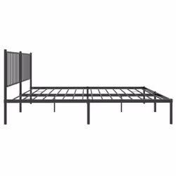 vidaXL Metal Bed Frame with Headboard Bedroom Metal Platform Bed Base Bedstead - 150 x 200 cm, with headboard