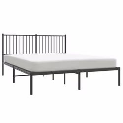 vidaXL Metal Bed Frame with Headboard Bedroom Metal Platform Bed Base Bedstead - 150 x 200 cm, with headboard - Additional view 7