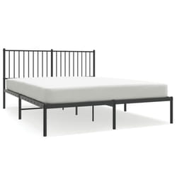 vidaXL Metal Bed Frame with Headboard Bedroom Metal Platform Bed Base Bedstead - 160 x 200 cm, with headboard