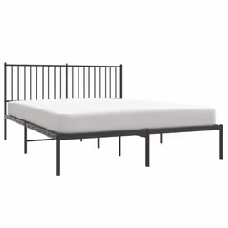 vidaXL Metal Bed Frame with Headboard Bedroom Metal Platform Bed Base Bedstead - 160 x 200 cm, with headboard - Additional view 4