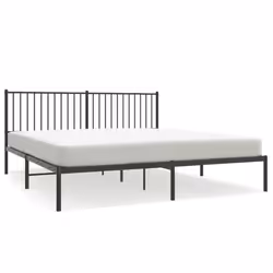 vidaXL Metal Bed Frame with Headboard Bedroom Metal Platform Bed Base Bedstead - 180 x 200 cm, with headboard