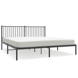 vidaXL Metal Bed Frame with Headboard Bedroom Metal Platform Bed Base Bedstead - 180 x 200 cm, with headboard
