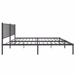 vidaXL Metal Bed Frame with Headboard Bedroom Metal Platform Bed Base Bedstead - 180 x 200 cm, with headboard