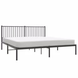 vidaXL Metal Bed Frame with Headboard Bedroom Metal Platform Bed Base Bedstead - 180 x 200 cm, with headboard - Additional view 5