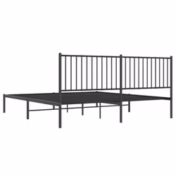 vidaXL Metal Bed Frame with Headboard Bedroom Metal Platform Bed Base Bedstead - 180 x 200 cm, with headboard - Additional view 8