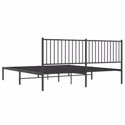 vidaXL Metal Bed Frame with Headboard Bedroom Metal Platform Bed Base Bedstead - 183 x 213 cm, with headboard - Additional view 4