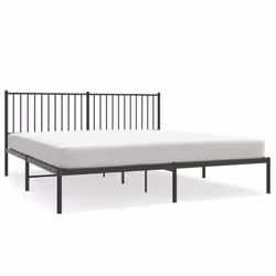 vidaXL Metal Bed Frame with Headboard Bedroom Metal Platform Bed Base Bedstead - 183 x 213 cm, with headboard - Additional view 5