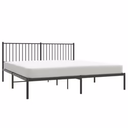 vidaXL Metal Bed Frame with Headboard Bedroom Metal Platform Bed Base Bedstead - 183 x 213 cm, with headboard - Additional view 6