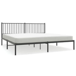 vidaXL Metal Bed Frame with Headboard Bedroom Metal Platform Bed Base Bedstead - 193 x 203 cm, with headboard