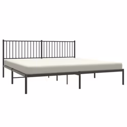 vidaXL Metal Bed Frame with Headboard Bedroom Metal Platform Bed Base Bedstead - 193 x 203 cm, with headboard - Additional view 2