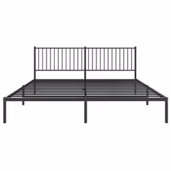 vidaXL Metal Bed Frame with Headboard Bedroom Metal Platform Bed Base Bedstead - 193 x 203 cm, with headboard - Additional view 4