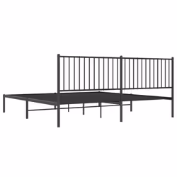 vidaXL Metal Bed Frame with Headboard Bedroom Metal Platform Bed Base Bedstead - 193 x 203 cm, with headboard - Additional view 6