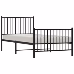 vidaXL Metal Bed Frame with Headboard Bedroom Metal Platform Bed Base Bedstead - with headboard & footboard, 90 x 190 cm - Additional view 3