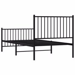vidaXL Metal Bed Frame with Headboard Bedroom Metal Platform Bed Base Bedstead - with headboard & footboard, 90 x 190 cm - Additional view 7
