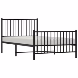 vidaXL Metal Bed Frame with Headboard Bedroom Metal Platform Bed Base Bedstead - 100 x 190 cm, with headboard & footboard - Additional view 3