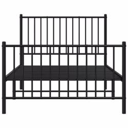vidaXL Metal Bed Frame with Headboard Bedroom Metal Platform Bed Base Bedstead - 100 x 190 cm, with headboard & footboard - Additional view 5