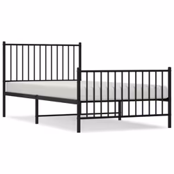 vidaXL Metal Bed Frame with Headboard Bedroom Metal Platform Bed Base Bedstead - 100 x 200 cm, with headboard & footboard - Additional view 3