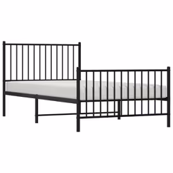 vidaXL Metal Bed Frame with Headboard Bedroom Metal Platform Bed Base Bedstead - 100 x 200 cm, with headboard & footboard - Additional view 4