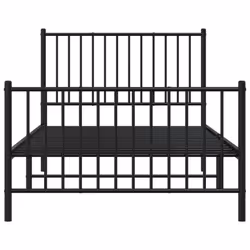 vidaXL Metal Bed Frame with Headboard Bedroom Metal Platform Bed Base Bedstead - 100 x 200 cm, with headboard & footboard - Additional view 5