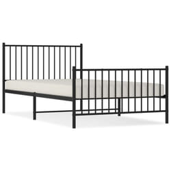 vidaXL Metal Bed Frame with Headboard Bedroom Metal Platform Bed Base Bedstead - 107 x 203 cm, with headboard & footboard