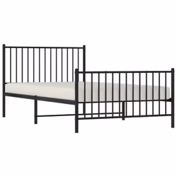 vidaXL Metal Bed Frame with Headboard Bedroom Metal Platform Bed Base Bedstead - 107 x 203 cm, with headboard & footboard