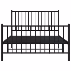 vidaXL Metal Bed Frame with Headboard Bedroom Metal Platform Bed Base Bedstead - 107 x 203 cm, with headboard & footboard - Additional view 5
