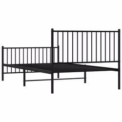 vidaXL Metal Bed Frame with Headboard Bedroom Metal Platform Bed Base Bedstead - 107 x 203 cm, with headboard & footboard - Additional view 7