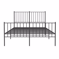 vidaXL Metal Bed Frame with Headboard Bedroom Metal Platform Bed Base Bedstead - with headboard & footboard, 120 x 190 cm - Additional view 5