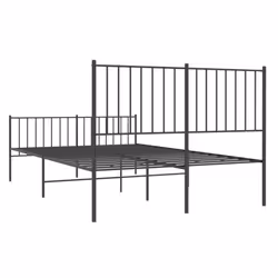 vidaXL Metal Bed Frame with Headboard Bedroom Metal Platform Bed Base Bedstead - with headboard & footboard, 120 x 190 cm - Additional view 7