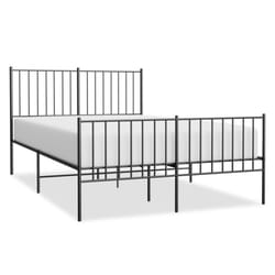 vidaXL Metal Bed Frame with Headboard Bedroom Metal Platform Bed Base Bedstead - with headboard & footboard, 120 x 200 cm