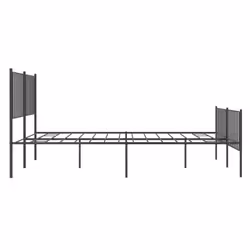 vidaXL Metal Bed Frame with Headboard Bedroom Metal Platform Bed Base Bedstead - with headboard & footboard, 140 x 190 cm - Additional view 2