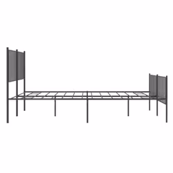 vidaXL Metal Bed Frame with Headboard Bedroom Metal Platform Bed Base Bedstead - 140 x 200 cm, with headboard & footboard - Additional view 2