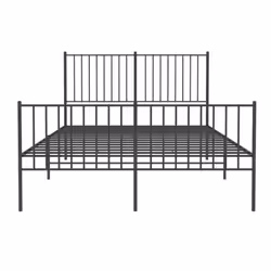 vidaXL Metal Bed Frame with Headboard Bedroom Metal Platform Bed Base Bedstead - 140 x 200 cm, with headboard & footboard - Additional view 6