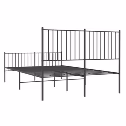 vidaXL Metal Bed Frame with Headboard Bedroom Metal Platform Bed Base Bedstead - 140 x 200 cm, with headboard & footboard - Additional view 7