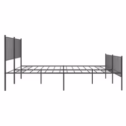 vidaXL Metal Bed Frame with Headboard Bedroom Metal Platform Bed Base Bedstead - 183 x 213 cm, with headboard & footboard - Additional view 6